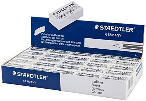 STAEDTLER Pencil Eraser 526 35F, Pack of 50 Pcs, High-Quality Erasers for School and Office Use