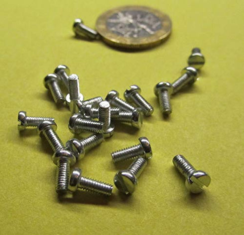 K-mac M2.5 .45 mm 6 mm 300 Zinc Plated Steel Cheese Head Slotted Machine Screws, Fully Threaded, x Thread Size x