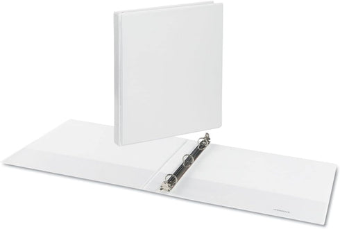 Universal Deluxe Round Ring View Binder, 1/2-Inch Capacity, 8.5 x 11, White
