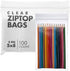 Reclosable Poly Zip Top Bags, 5" x 8" (100 Count), 4 Mil Resealable Plastic Bags for Crafts
