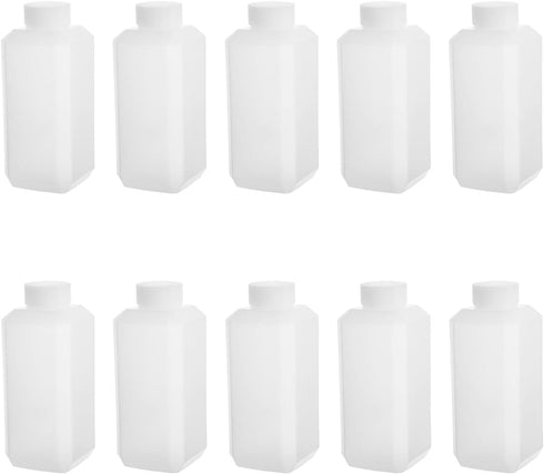 Aicosineg 10Pcs 8.45oz Square Plastic Reagent Bottles for Lab Chemical Storage