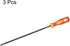 3pcs Chainsaw File - 7/32" High Carbon Hardened Steel Round Rasp with Plastic Handle for Chain Saw Polishing