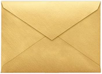 LUXPaper A7 Baronial Invitation Envelopes | Gold Metallic, Pointed Flap, 5 1/4" x 7 1/4", 50 Qty