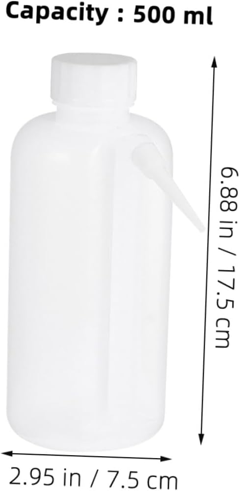 2Pcs 500ml iplusmile Plastic Wash Bottle Wide Mouth Wash Bottle Safety Squeeze (White)