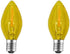 2 Pack C7 Yellow LED Replacement Christmas Light Bulbs,E12 Candelabra Base, Shatterproof