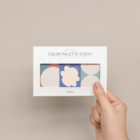 Monolike Color Palette Sticky Objet 300 A Set 4P, Self-Adhesive Memo Pad with 30 Sheets