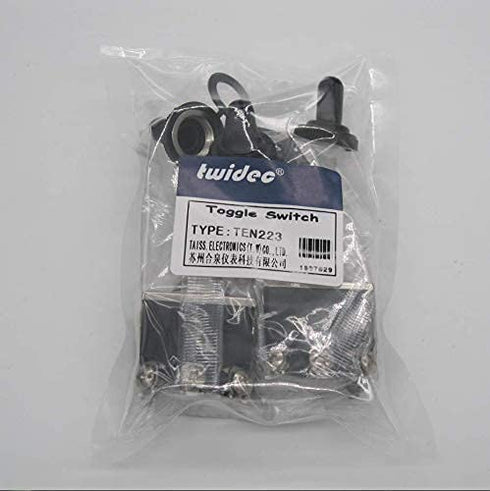 Twidec 3Pcs Heavy Duty Rocker Momentary Toggle Switch - 16A 250V AC DPDT 3 Position 6 Pin (ON)-Off-(ON) with Metal Boot