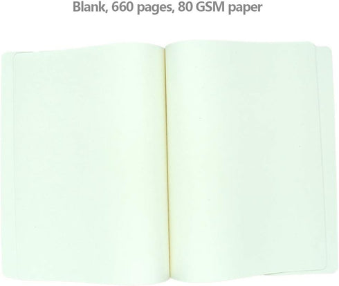 Thick Sketchbook, 660 Pages Notebook, Soft Faux Leather Cover, 80GSM Paper, Memo Writing Sketch Pad