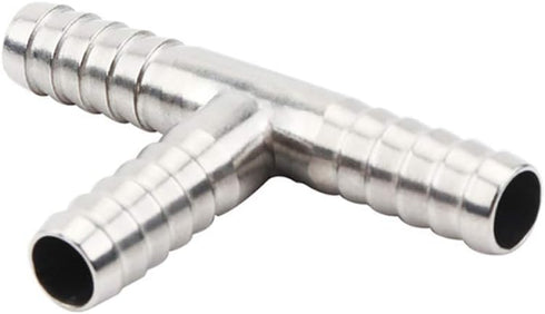 Beduan Stainless Steel 5/16" Hose Barb, 3 Way Tee T Shape Barbed Co2 Splitter Fitting