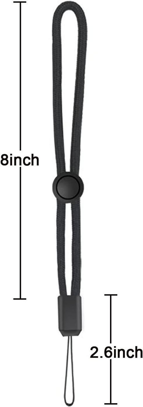 YOUOWO 5 Pack Adjustable Nylon Lanyards for USB Flash Drive, Cell Phone, Key, iPod, MP3, MP4, ID Card Badge (Black)