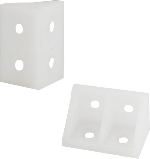 PDETVEO 20PCS 1.29" 0.74" x Plastic Corner Brackets with Screws, L Shape Right Angle Support Brace, White Shelf