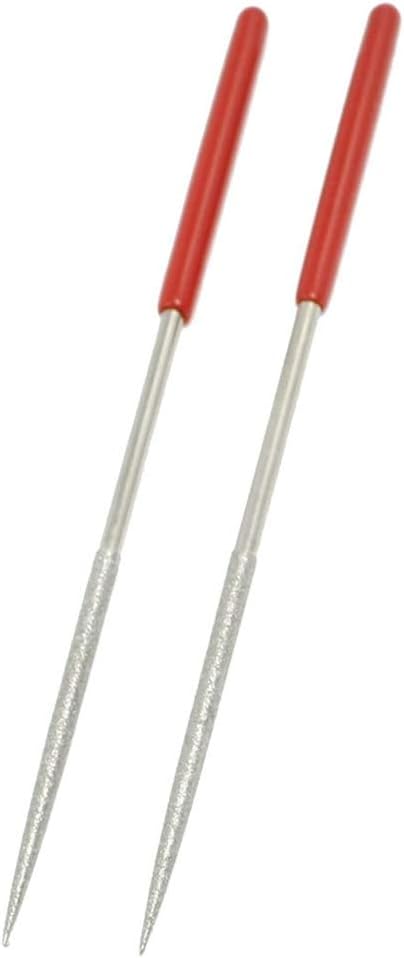 Utoolmart 2-Piece Mini Diamond Needle File Set, 4mm x 160mm Round Files, 150 Grits for Metal Glass Stone