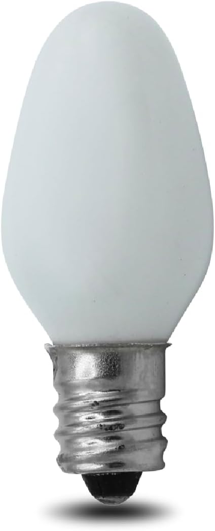 4W C7 Bulb 120V Bulb Bulbs E12 2 Pack lumenivo Replacement Frosted White Incandescent Light for Holiday Decor, Small
