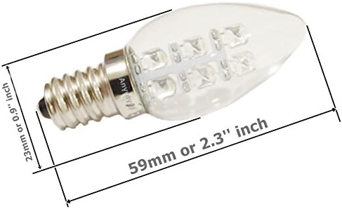 Anyray (2-Bulbs A-C7E12LWW 0.5 C7 (4W 5W 7W E12 110V 120V LED Night Light Watt Replacement) Candelabra Base Color (Warm