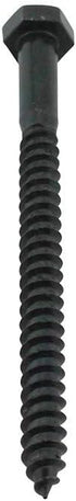 Renovators Supply Manufacturing Lag Bolts, 4 in. Black Zinc Plated Steel Lag Screws, Pack of 10