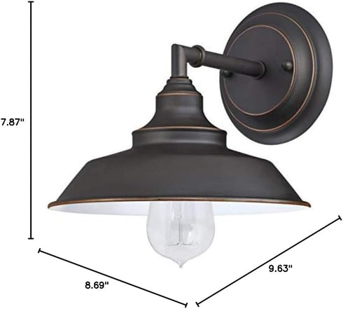 6343500 1-Light Westinghouse Indoor Wall Fixture, Sconce, Oil Rubbed Bronze - White Interior