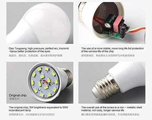 12V Low Voltage LED Light Bulbs - Daylight 7W (Only for 12-36V), Pack of 6