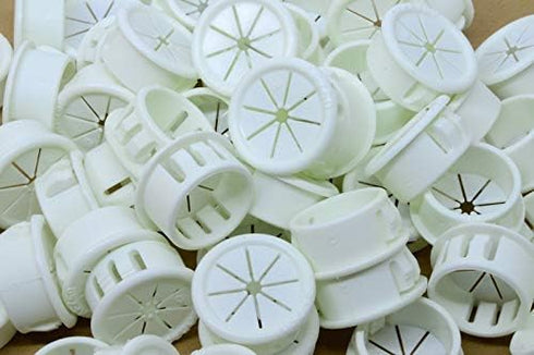Pkg of 6 White Nylon Expandable Grommet Plug - Inside Diam 1/2", Fits Hole Size 3/4", Panel Thickness 1/32"-1/8"