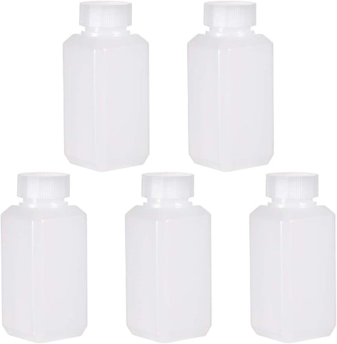 uxcell 100ml/3.4oz Plastic Lab Chemical Reagent Bottle, Wide Mouth Sample Sealing Liquid/Solid Storage Bottles, White