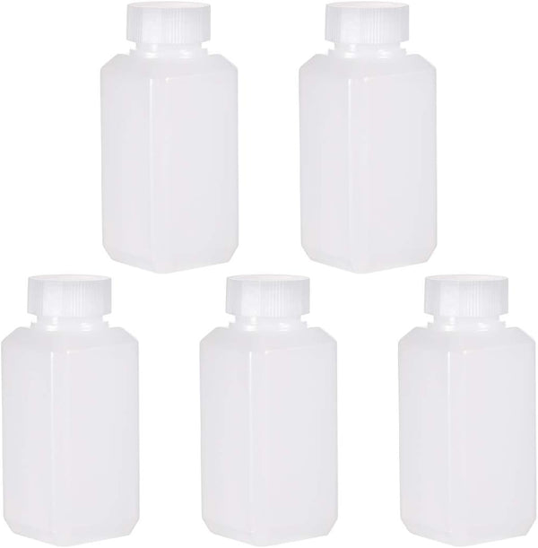uxcell 100ml/3.4oz Plastic Lab Chemical Reagent Bottle, Wide Mouth Sample Sealing Liquid/Solid Storage Bottles, White