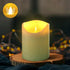 Pack 1 3" 4) FURORA LIGHTING Green Real Wax Crystallized LED Candle of (D x H for Home Dcor, Flameless Flickering