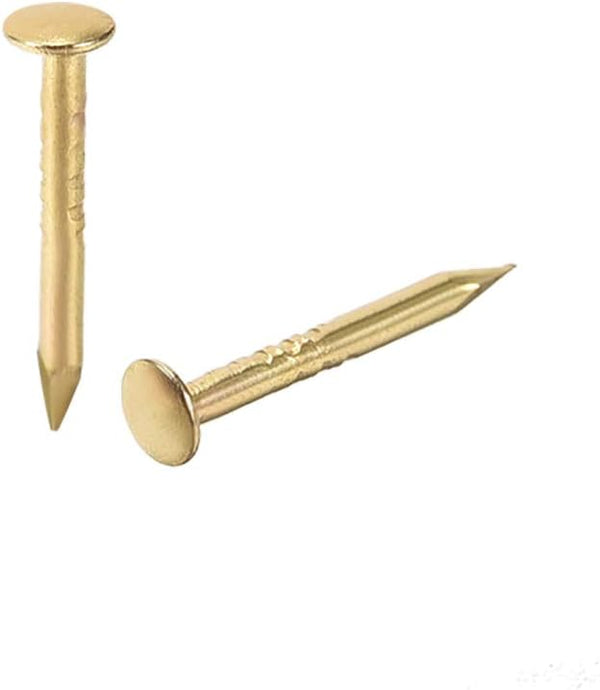 uxcell Small Tiny Hardware Nails Iron 1X10mm(DxL) for DIY Decorative Wooden Boxes Accessories, Gold Tone 500pcs