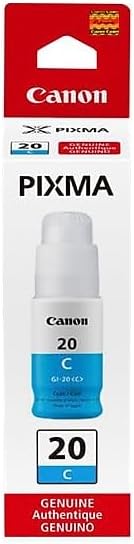 Canon GI-20 Cyan Ink Bottle Compatible with PIXMA G6020 and G5020 MegaTank Printers