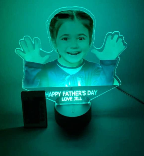 16 Your Custom Picture Photo UV Printed on Premium Acrylic In The Shape of Your Photo Night Light Up LED Personalized