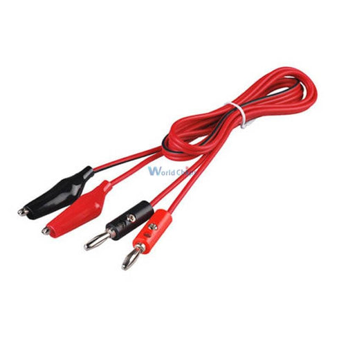 Generic 1 4mm 1M Pair Banana Plug to Shrouded Copper Electrical Clamp Clip Test Cable Leads for Multimeter Testing