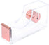 Rose Gold Tape Dispenser, Clear Acrylic Body, 1" Rosegold Metal Core, Desktop Holder for Office, School, Home, Gift