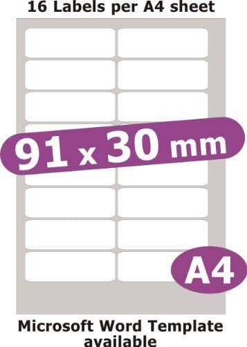 Minilabel 91X30mm , 80 Labels , Matt Paper , 5 A4 Sheets ,