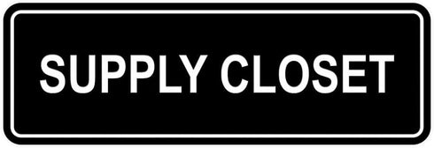 Signs ByLITA Standard Supply Closet Wall or Door Sign, Office Storage Signage (Black) - Large