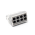 50pcs 8 Port Push-in Electrical Wire Connector, Compact Terminal for 18-12 AWG Solid Stranded Wires