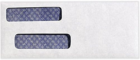 Check Double Window Envelopes (3 5/8" x 8 3/4") - 24lb. Bright White (250 Qty.) for Tax Season and Invoices