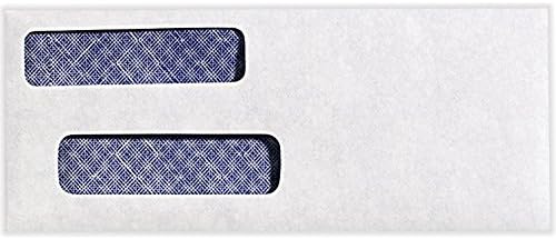 Check Double Window Envelopes (3 5/8" x 8 3/4") - 24lb. Bright White (250 Qty.) for Tax Season and Invoices
