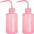 2pcs 150ml 5Oz Wash Bottle, Pink Narrow Mouth Squeeze Bottle for Medical Lab, No Spill Bend Mouth Watering Cans
