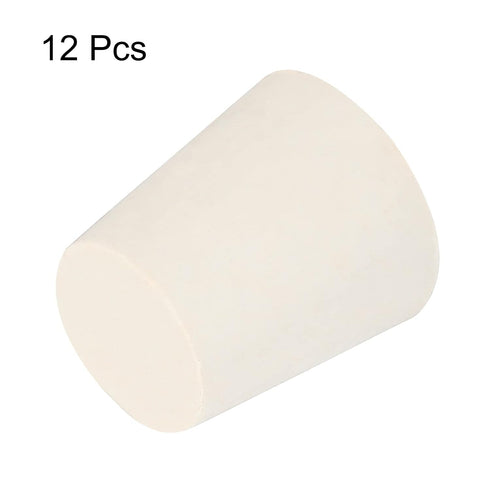 MECCANIXITY Rubber Tapered Plug, 22mm to 28mm Solid Test Tubes Bungs Stopper, White, 12 Pieces