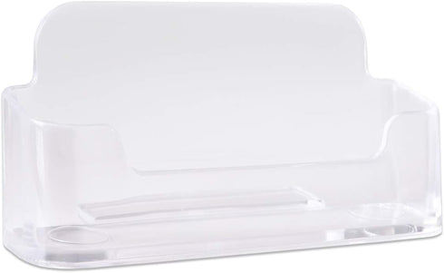 Beauticom Round Style Business Card Holder, Organizer Stand Display for Offices, Receptionist, Salons (Clear, 6 Pieces)