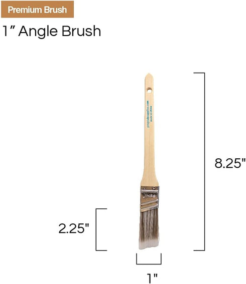 Vermeer 6-Pack Paint Brushes, 1" Angle Sash Brushes for All Latex and Oil Paints & Stains, Home Improvement