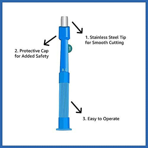 10 (3.5 MM) Box of Disposable Biopsy Punch, Sterile Biopsy Dermal Punch for Piercing, Stainless Steel Skin Piercing