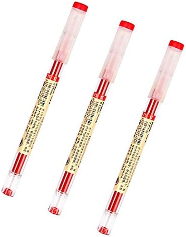 BEMLP Gel Pen 0.35mm Red Ink Pen, 12 Pcs/Set, School Office Writing Stationery Supply
