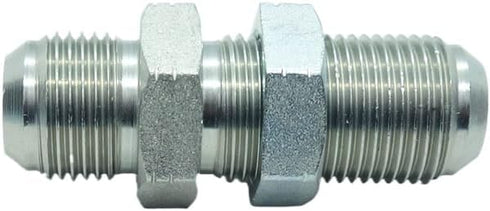 1 Piece 5/8 Male JIC Bulkhead Union Adapter, Straight Hydraulic Steel Fitting Connector (7/8''-14 Threads)