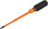 Klein Tools 6986INS Insulated Screwdriver - 1000V Slim Profile Tip, #1 Square, 6-Inch Shank, Cushion-Grip Handle