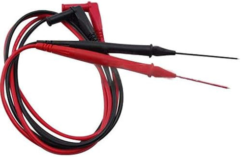 Retractable PVC Tip Test Lead Set, Right Angle, Adjustable Length in Red and Black