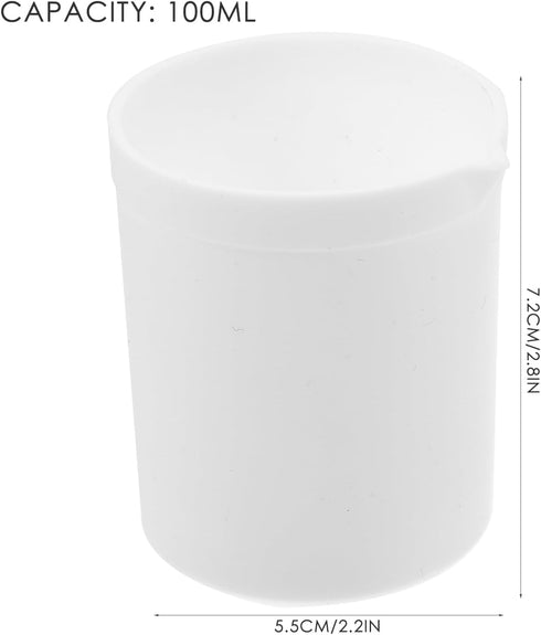 Baluue 2pcs PTFE Teflon Beaker 100ml Polypropylene Lab Beaker White Lab Measuring Cup Plastic Liquid Cup Container for Science Experiment, School Teaching Supplies by Baluue