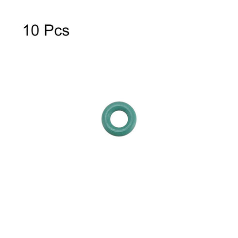 uxcell Fluorine Rubber O-Rings, Pack of 10 FKM Seal Gasket for Machinery Plumbing, 4mm OD 2mm ID 1mm Width, Green