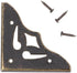 Pokinge 20Pcs Antique Corner Bracket Protectors Bronze Corner Decorative Bracket with Metal Nails DIY Craft for Jewelry