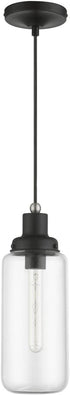 40614-04, Livex Lighting, Oakhurst, Mini Pendant, Black with Brushed Nickel Accent
