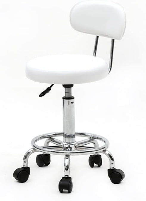 Volowoo Semi-PU Leather Nylon Stool,Multi-Purpose Adjustable Spa Bar Stool on Wheel for Work, Office, Desk, Salon