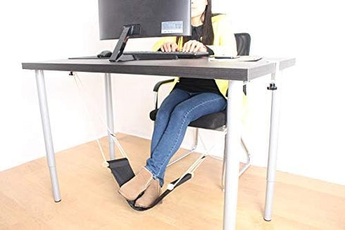 Home-organizer Tech Portable Adjustable Foot Hammock, Mini Under Desk Foot Rest for Office, Travel, Study, Relaxing